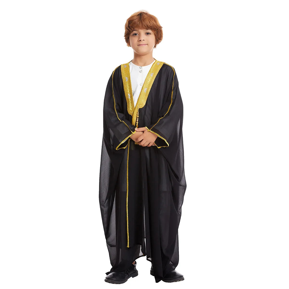 Islamic Kids Jubba Thobe Tassel Embroidered Dubai Luxury Moroccan Robe for Boys Ramadan Eid Long Sleeve Abaya Kids Daily Dress