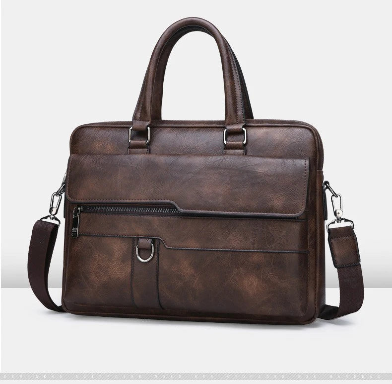 Luxury Brand Business Briefcase Men Leather Handbag For Man Messenger Shoulder Bag Office A4 Laptop Crossbody Bag MaleTote Bags