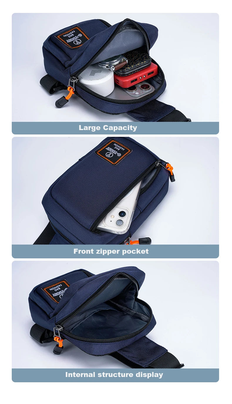 New Men Chest Bag Casual Shoulder Bag Oxford Side Sling Bag Male Sports Outdoor Crossbody Bag For Men Running Cycling Phone Bags