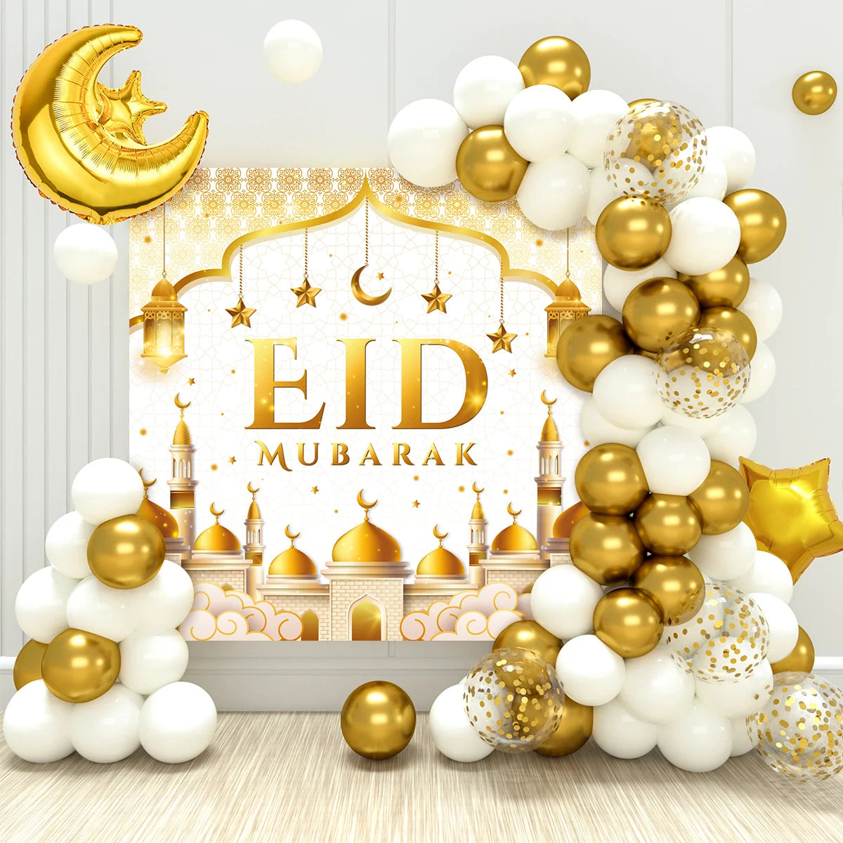 Eid Mubarak Balloon Background Ramadan Kareem Decoration 2024 Ramadan Mubarak Muslim Islamic Party Supplies Eid Al Adha Gifts