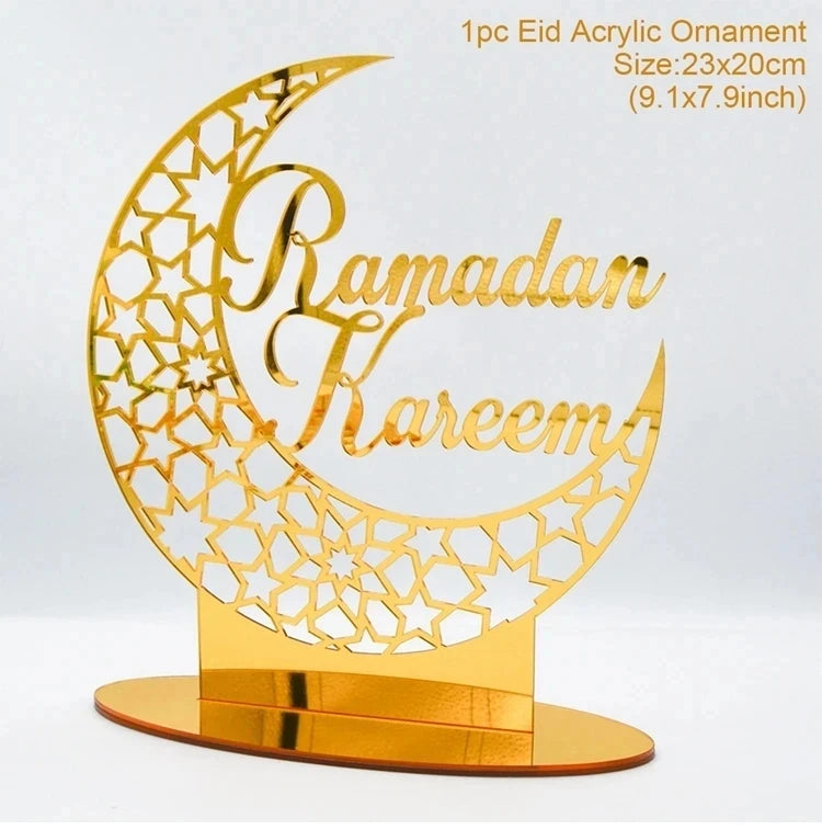 Eid Mubarak Acrylic Ornaments Ramadan Decoration For Home 2025 Ramadan Kareem Islam Muslim Party Supplies Happy Eid Al-fitr