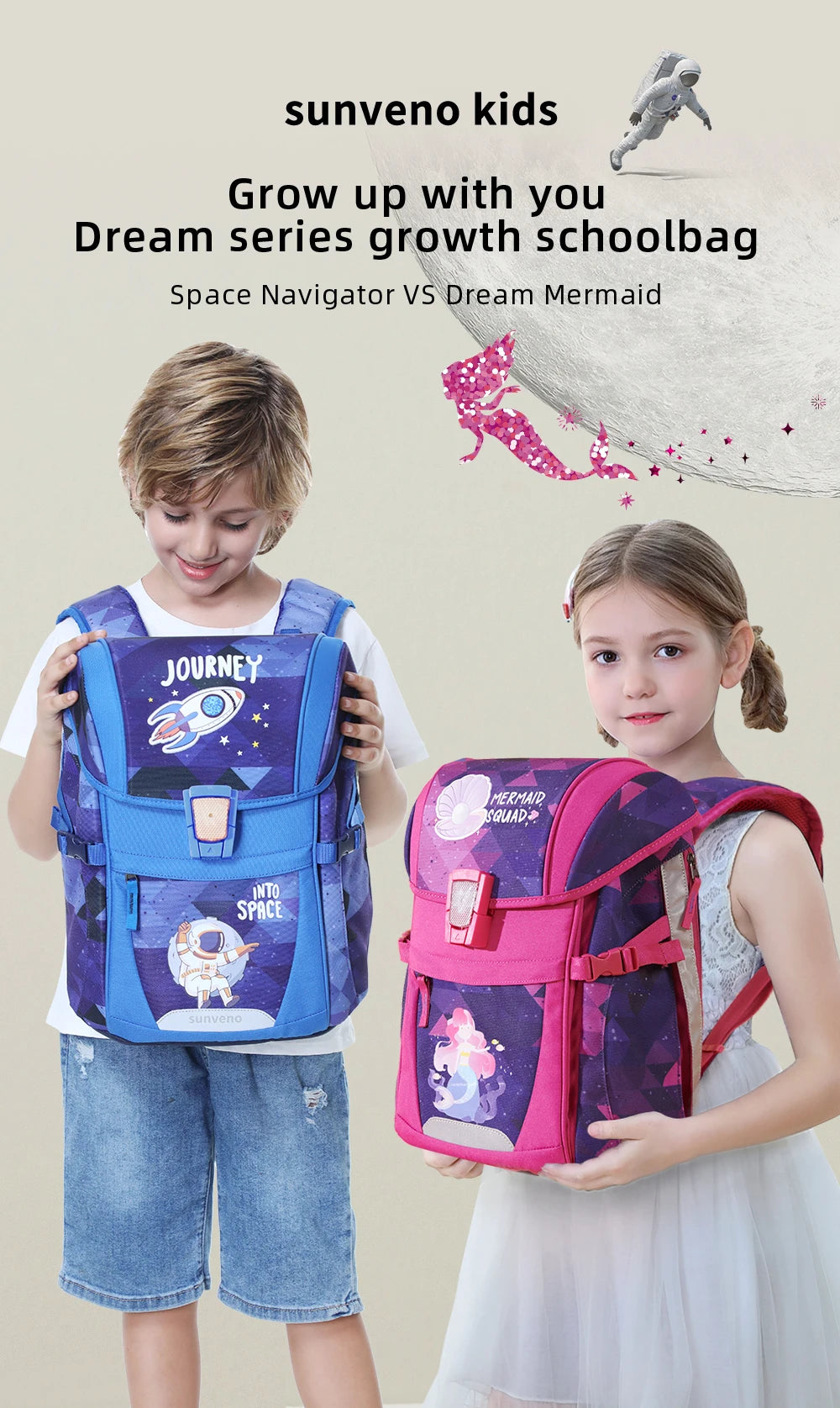 Sunveno School Bag Children's School Backpack Kids Backpack for Boys Girls Elementary Kindergarten Preschool School Bag