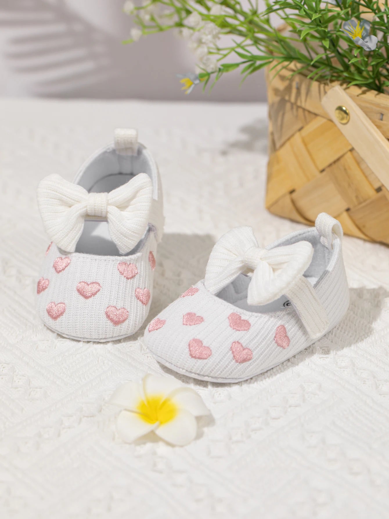 Meckior Spring Autumn Cotton Sole Baby Girl Shoes Newborn Toddler Bow Love First Walkers Anti-slip Baby Casual Shoes Moccasins