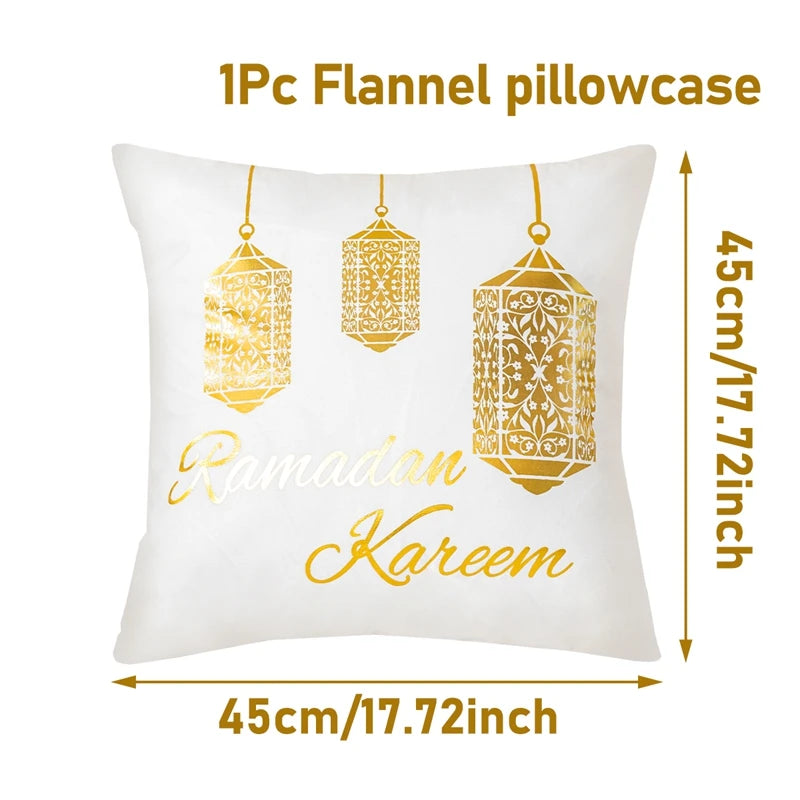 Eid Mubarak Cushion Cover Ramadan Decoration 2025 For Home Gold Foil Pillow Cover Ramadan Kareem Islamic Muslim Eid Al Adha Gift