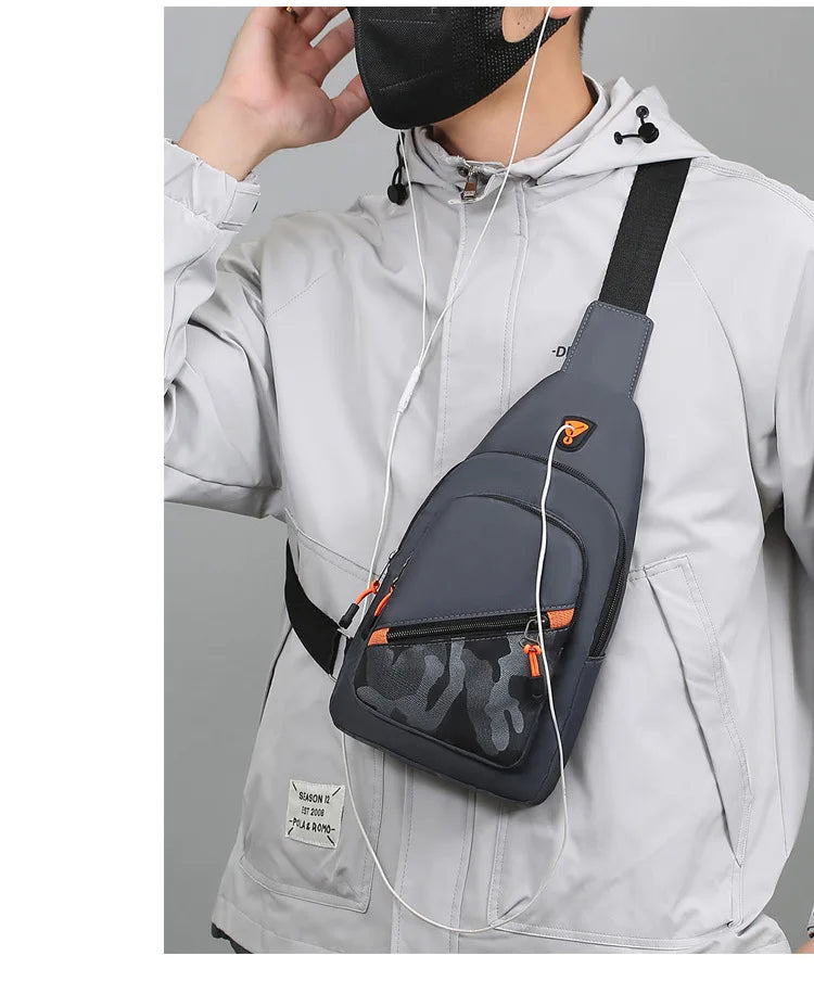 Multifunctional Chest Bag Men Fashion Sling Bag Oxford Cloth Casual Shoulder Bag For Men Crossbody Bag Sports Outdoor Chest Bags