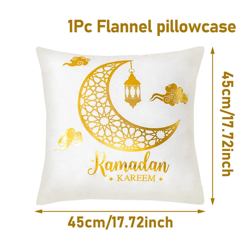 Eid Mubarak Cushion Cover Ramadan Decoration 2025 For Home Gold Foil Pillow Cover Ramadan Kareem Islamic Muslim Eid Al Adha Gift