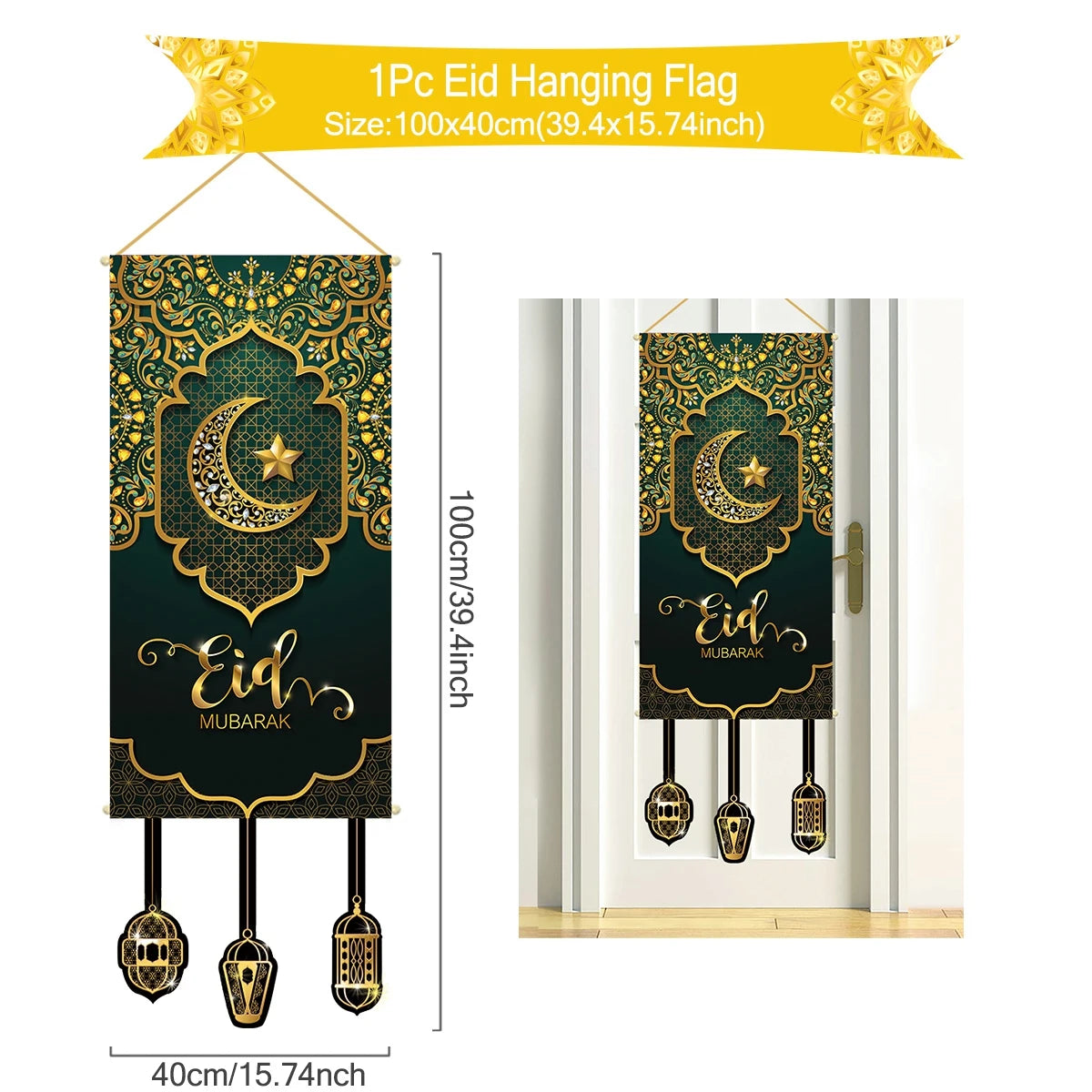 Ramadan Hanging Flag Ramadan Decoration For Home 2024 Kareem Aid EID Mubarak Muslim Islamic Festival Eid Al-fitr Party Supplies