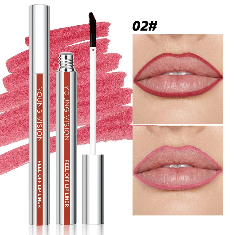 YOUNG VISION Tear-Off Lip Liner Peel-Off Lip Liner Matte Smudge-Free Hook & Loop Lip Pencil Makeup Pencil 3 color