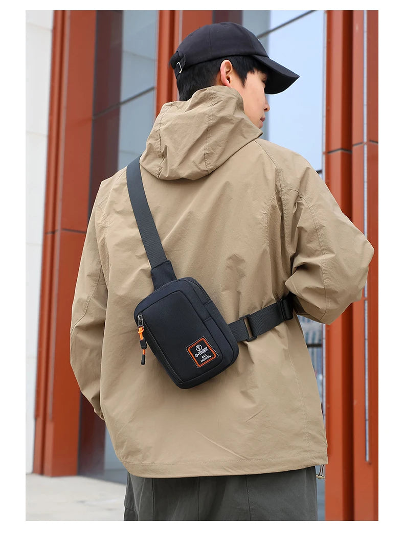 New Men Chest Bag Casual Shoulder Bag Oxford Side Sling Bag Male Sports Outdoor Crossbody Bag For Men Running Cycling Phone Bags