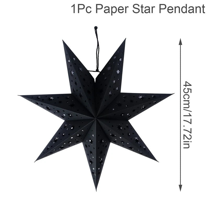 Eid Mubarak Hollow Star Hanging Pendant Ramadan Decoration For Home 2025 Islam Muslim Party Eid Al Adha Kareem Light Gifts