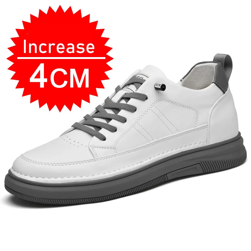 Casual Men Elevator Shoes Height Increase Shoes for Men Height Increase White Shoes Black Shoes 6/8CM Tall Shoes Lift Sneakers