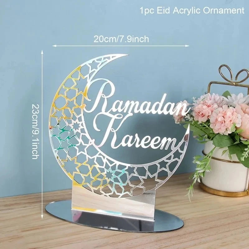 Eid Mubarak Acrylic Ornaments Ramadan Decoration For Home 2025 Ramadan Kareem Islam Muslim Party Supplies Happy Eid Al-fitr