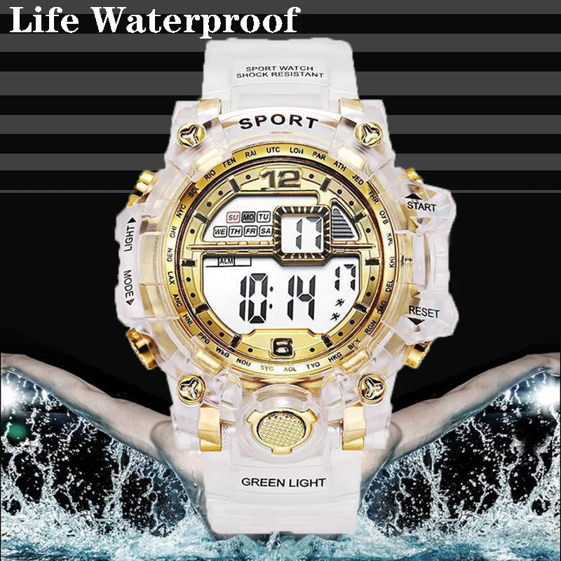 YIKAZE Men's LED Digital Watches Casual Waterproof Men Sport Watches Date Army Military Electronic Clock for man Kids Student