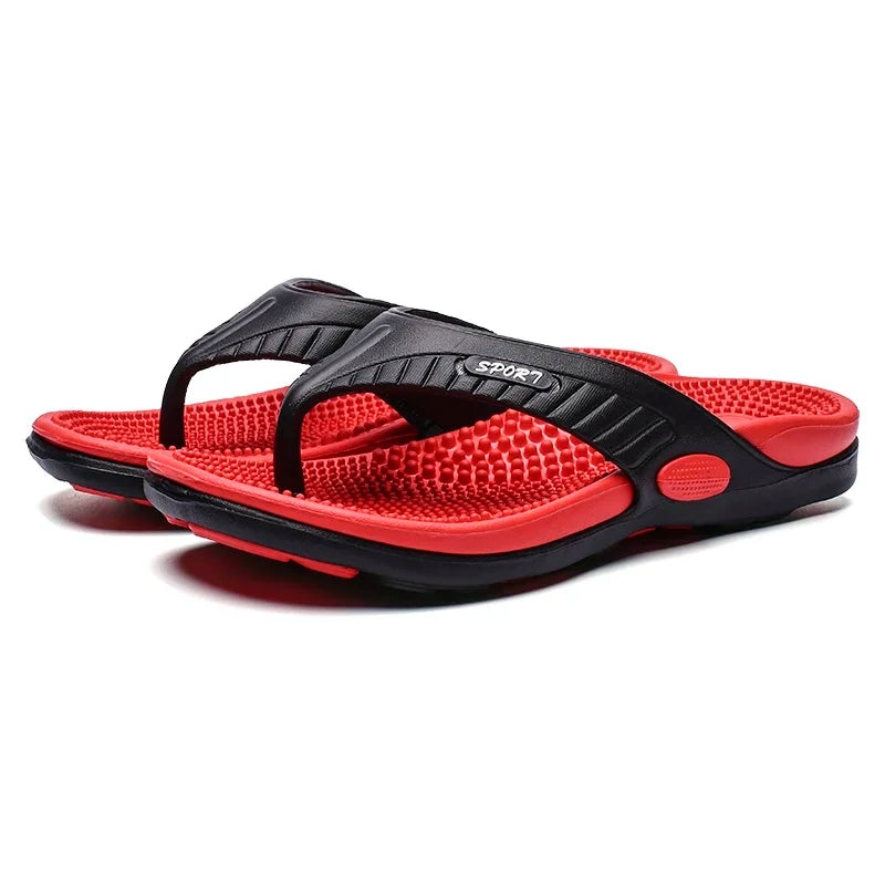 Massage Flip Flops for Men Summer Breathable Beach Shoes Sandals Men Luxury Flip Flops Breathable Plus Big Size Men Slippers 46