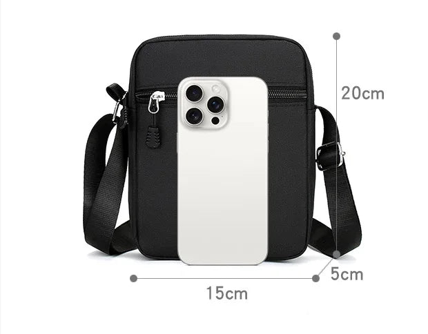 Simple Casual Mini Crossbody Bag Men Nylon Small Shoulder Bag For Men Oxford Black Messenger Side Sling Bag Husband Chest Bag