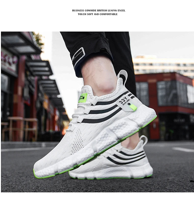 New Men's Sneakers Thick Sole Comfortable Casual Shoes Men Breathable Running Shoes Summer Man Tennis Shoes Large Size Men Shoes