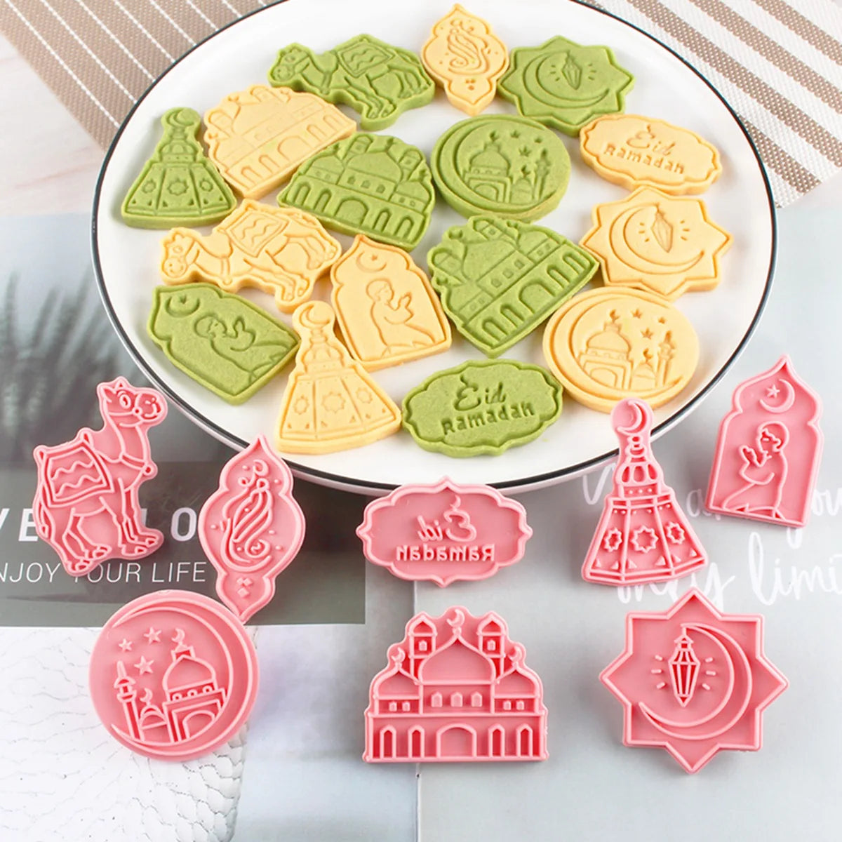 EID Mubarak Biscuit Mold Cookie Cutter 2025 Ramadan Decoration for Home Islamic Muslim Party Decor Eid Al Adha Ramadan Kareem