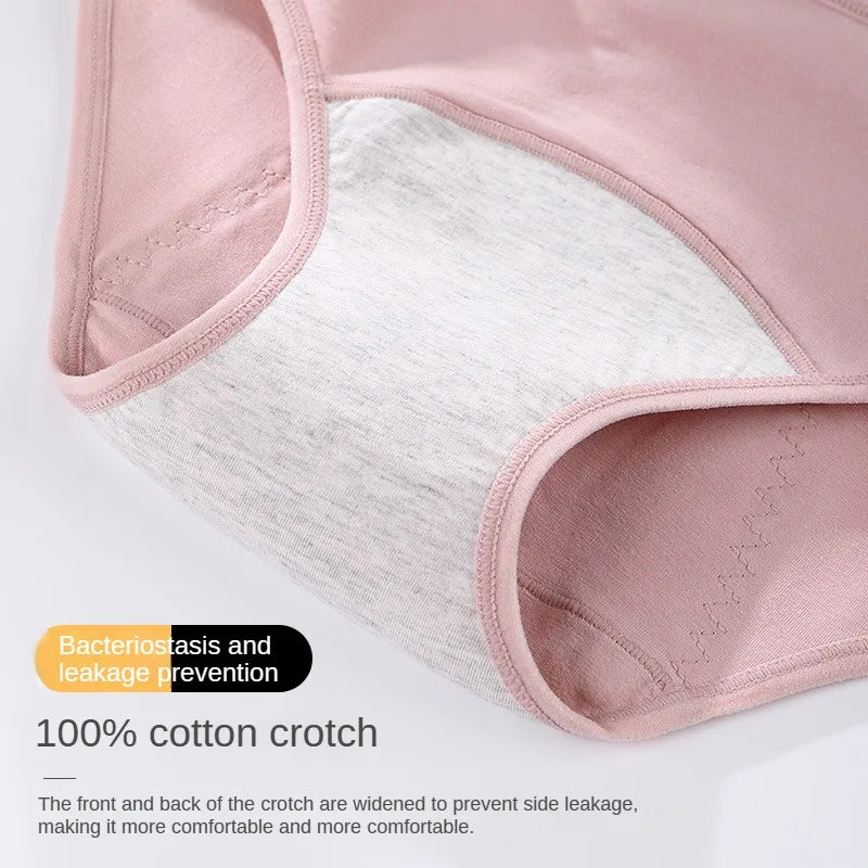 Women's menstrual briefs large flow postpartum water absorption leakproof briefs women's pure cotton menstrual briefs lingerie