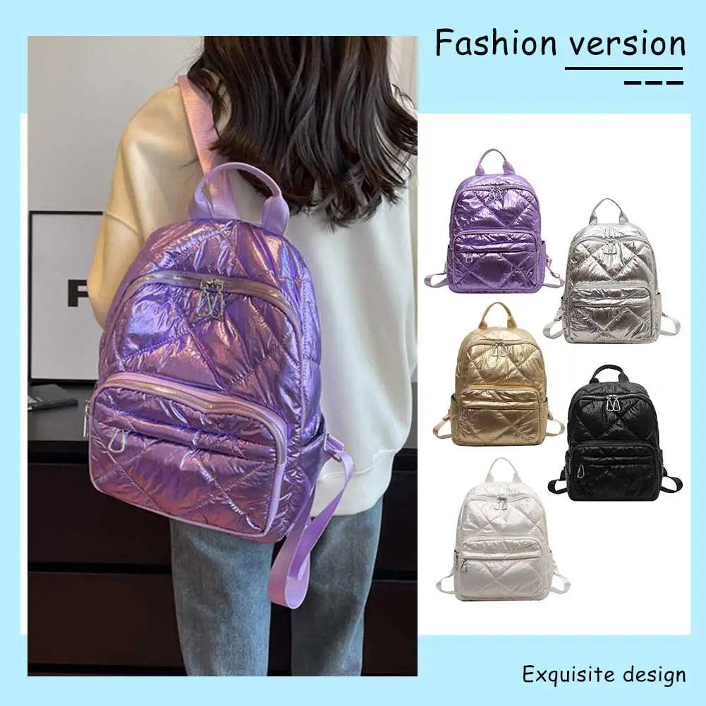 Luxury 2023 Summer Trend Women Backpack Pearl Cotton Bag Pack Travel Student Schoolbag Teen Girls Bookbag рюкзак женс Outdoor