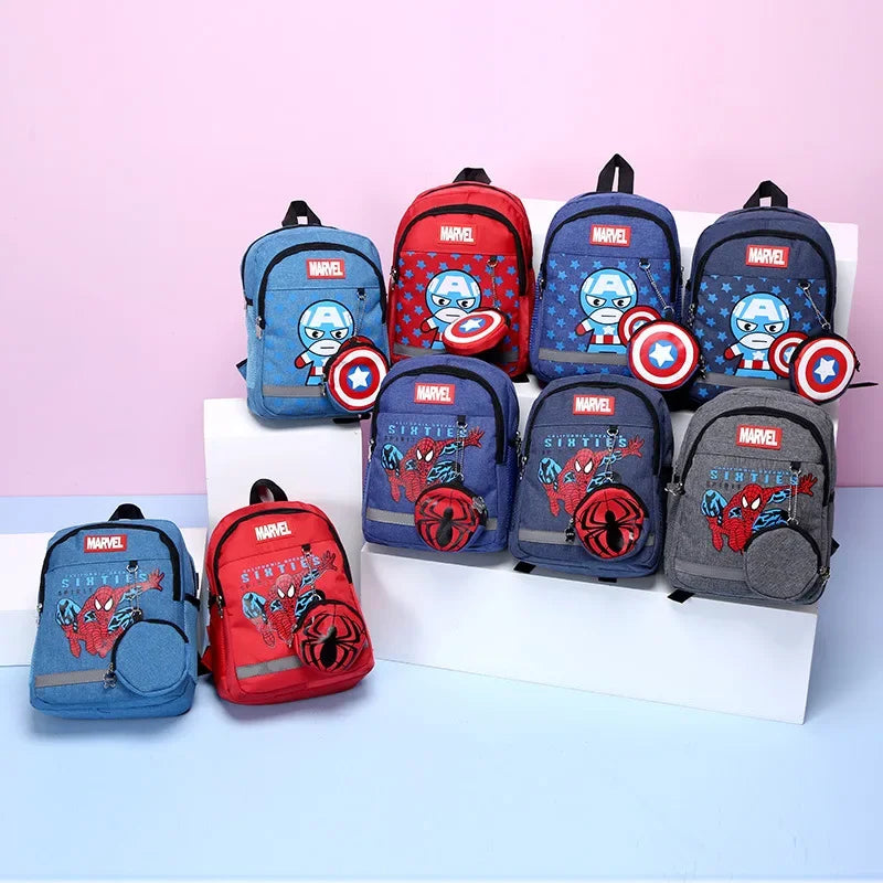 Disney Kids Backpacks For Boys preschool Child Captain America Spider Men Pattern School Bags Teenager Lightweight Cute Knapsack