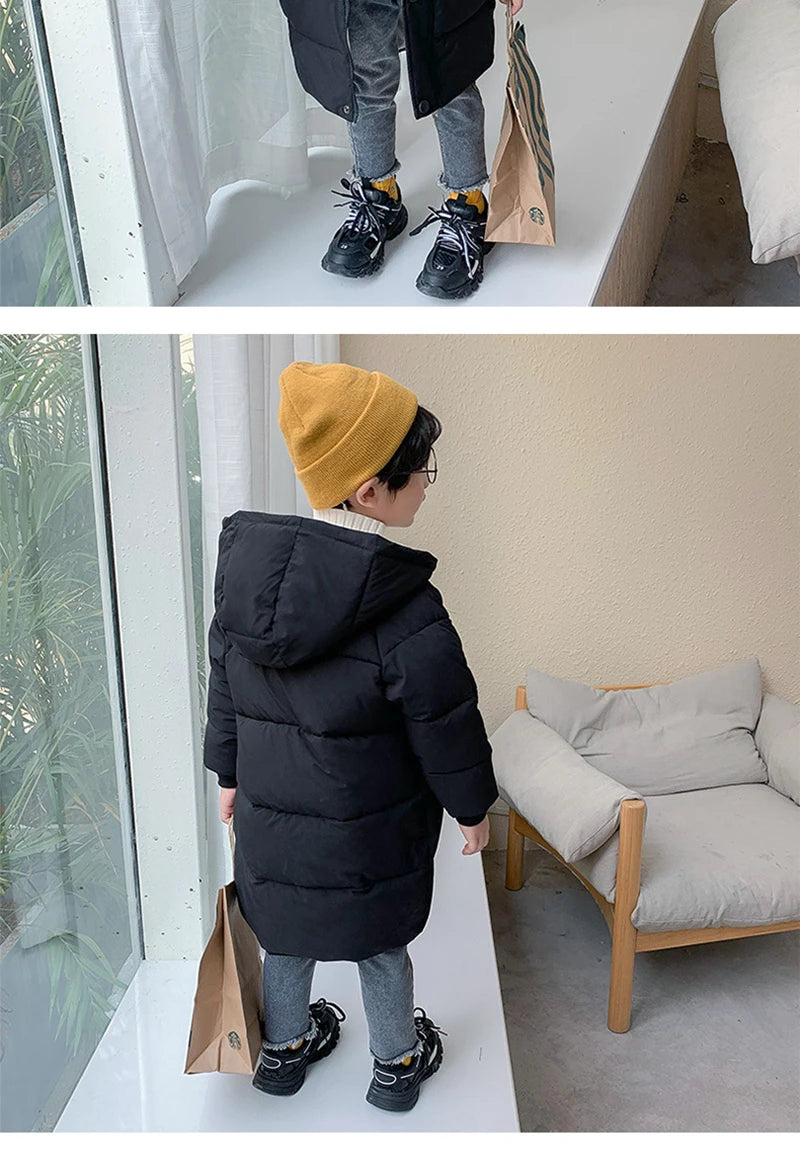 2-12Y Russian Kids Children's Down Outerwear Winter Clothes Teen Boys Girls Cotton-Padded Parka Coats Thicken Warm Long Jackets