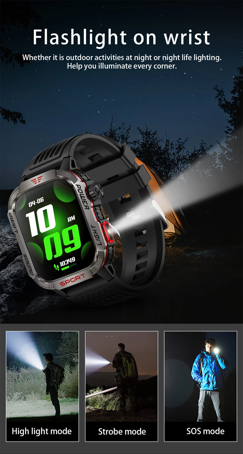 2024 New For Xiaomi Military Outdoor Smart Watch Men's 600 mAh Battery Waterproof Fitness Blood Oxygen Bluetooth Call Smartwatch