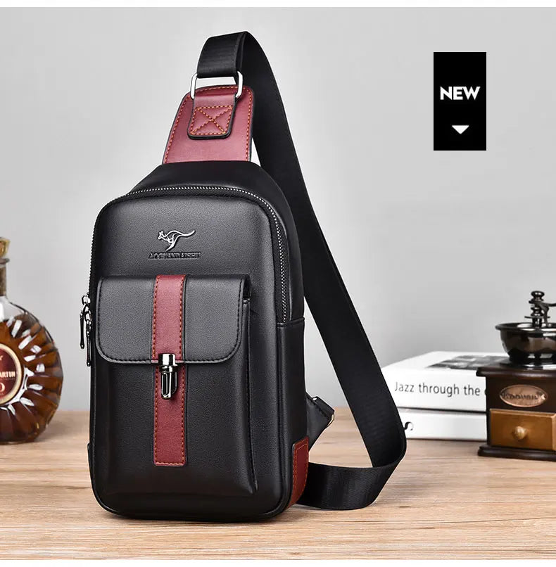 Luxury Brand Man Chest Bag Leather Messenger Bag Male Business Crossbody Bags For Men Sling Bag Black Brown Casual Man Chest Bag