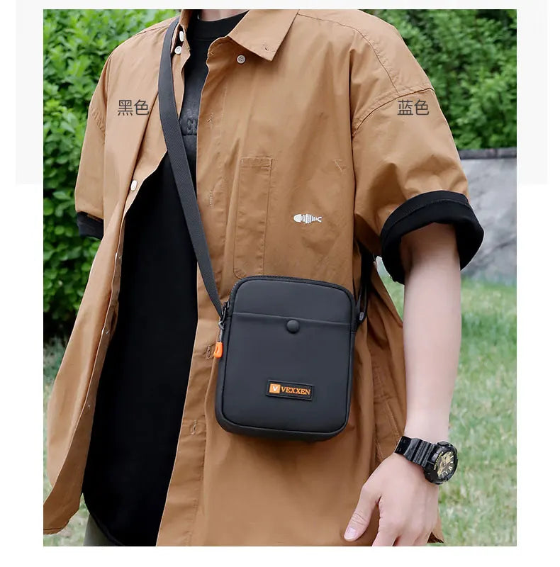 Simple Casual Mini Crossbody Bag Casual Men's Small Shoulder Bag For Men PU Leather Messenger Phone Pouch Husband Side Sling Bag