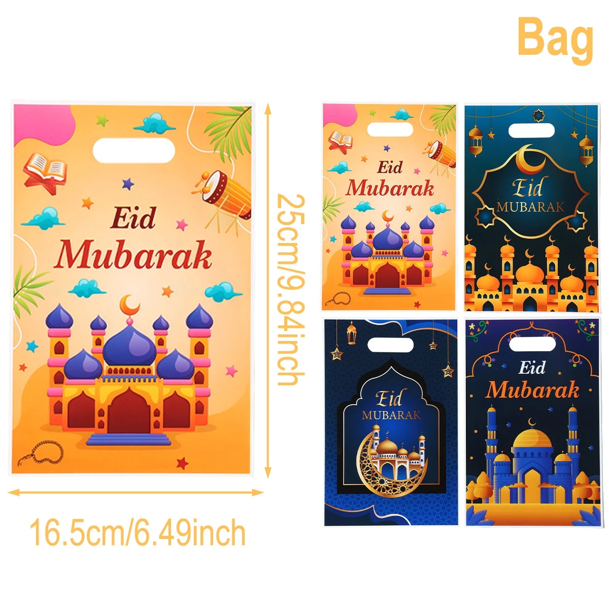 EID Mubarak Decoration Gift Bags Ramadan Decoration 2025 for Kid Candy Bags Ramadan Kareem Islamic Muslim Party Eid Al Adha Gift