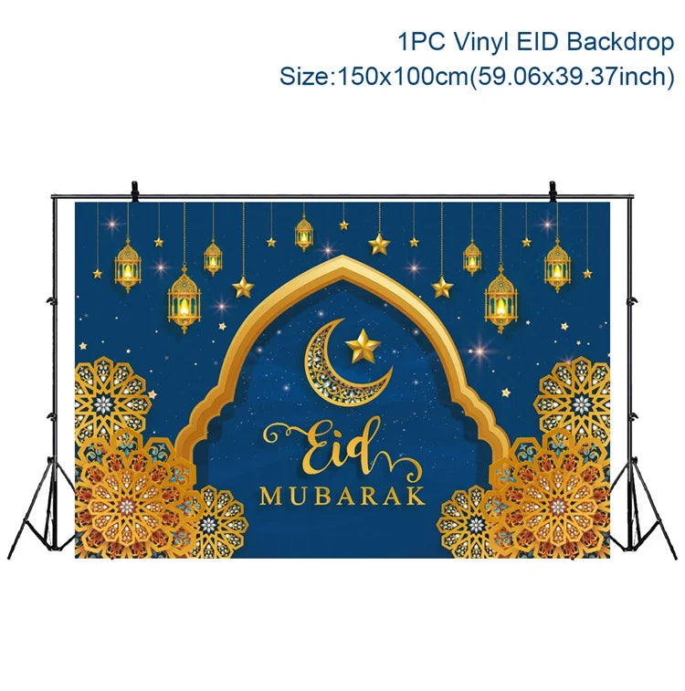 Ramadan Kareem Backdrop Eid Mubarak Background Photo Booth Ramadan Decoration For Home 2025 Islam Muslim Party Supplies