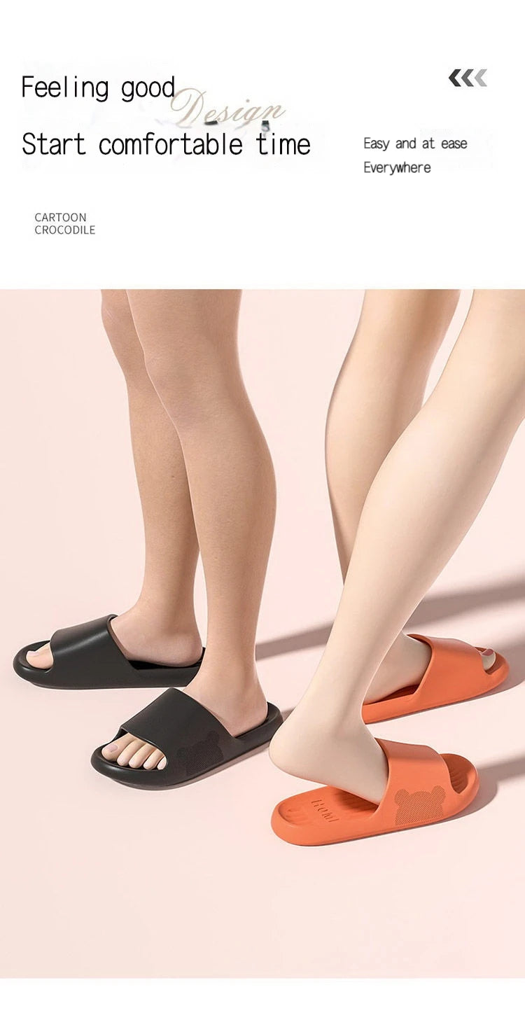 Soft Slippers, COUPLE'S Home, Outdoor Slippers, Summer WOMEN'S Bedroom, Thick Soled Shoes, Beach Sandals, MEN'S Slippers, Shower