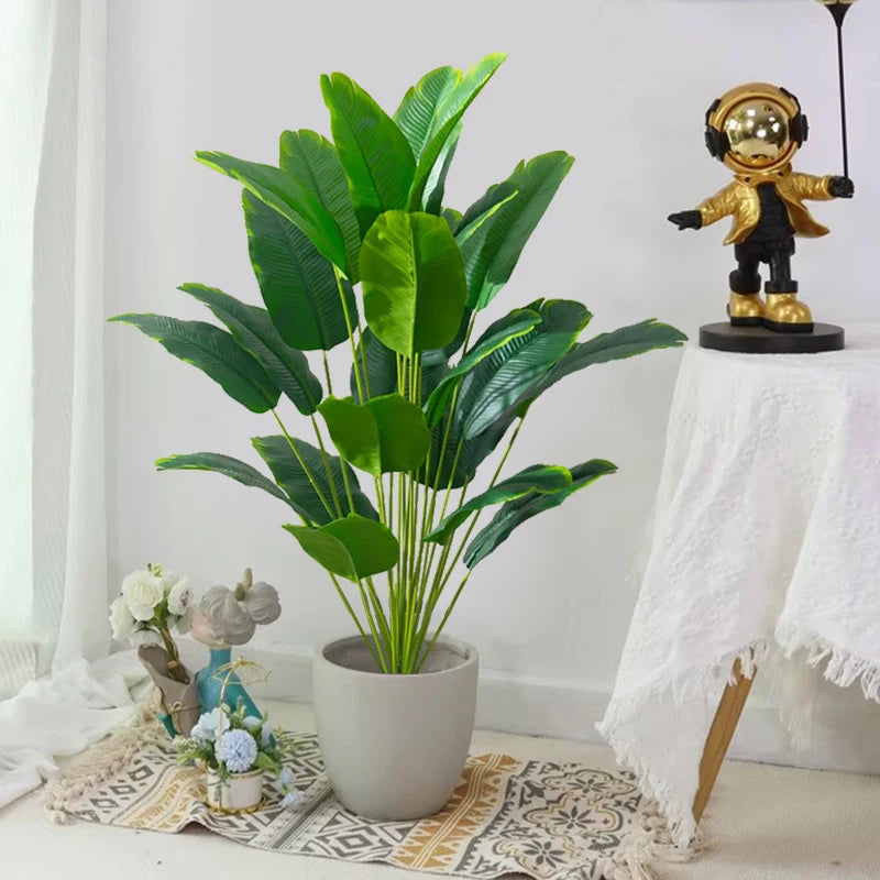 1pc Artificial Plants Large Tropical Palm Tree Fake Banana Plants Leaves Real Touch Plastic Monstera For Home Garden Party Decor