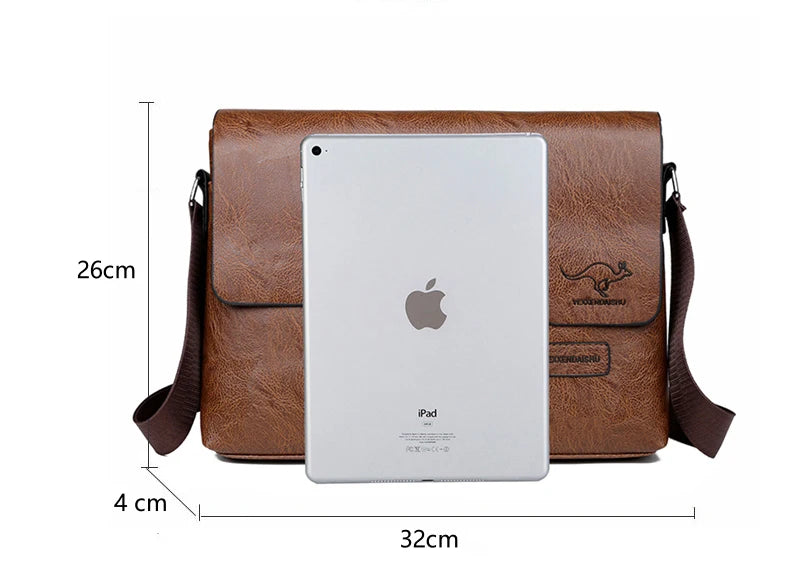 Men Shoulder Bag For IPAD Leather Business Handbag Men Messenger Bag Large Side Sling Bag Fashion Man Crossbody Bag