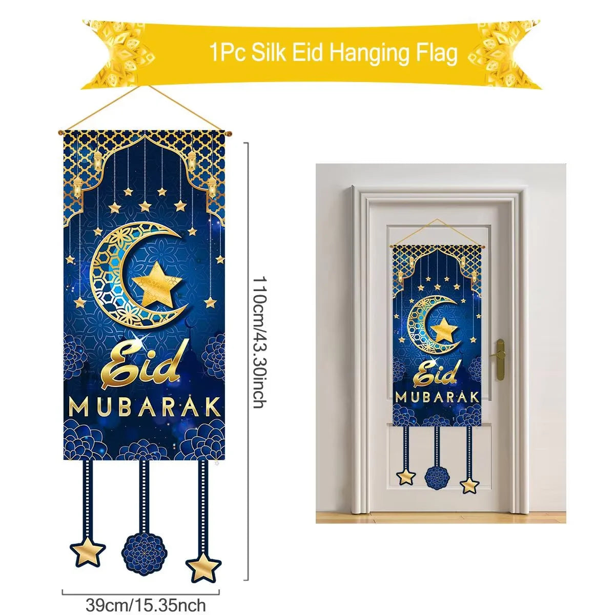 Ramadan Decoration Hanging Flag Eid Mubarak Decor 2025 for Home Islamic Muslim Party Decor Ramadan Kareem Eid Al-Fitr Gift