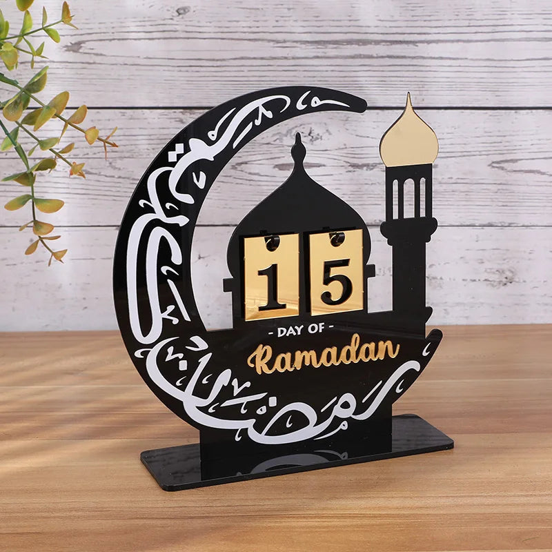 Ramadan Advent Calendar 2025 Eid Mubarak Acrylic Countdown Calendar Islamic Muslim Festival Party Gifts Home Decoration Ornament