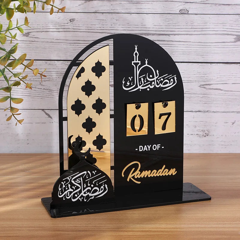 Ramadan Advent Calendar 2025 Eid Mubarak Acrylic Countdown Calendar Islamic Muslim Festival Party Gifts Home Decoration Ornament