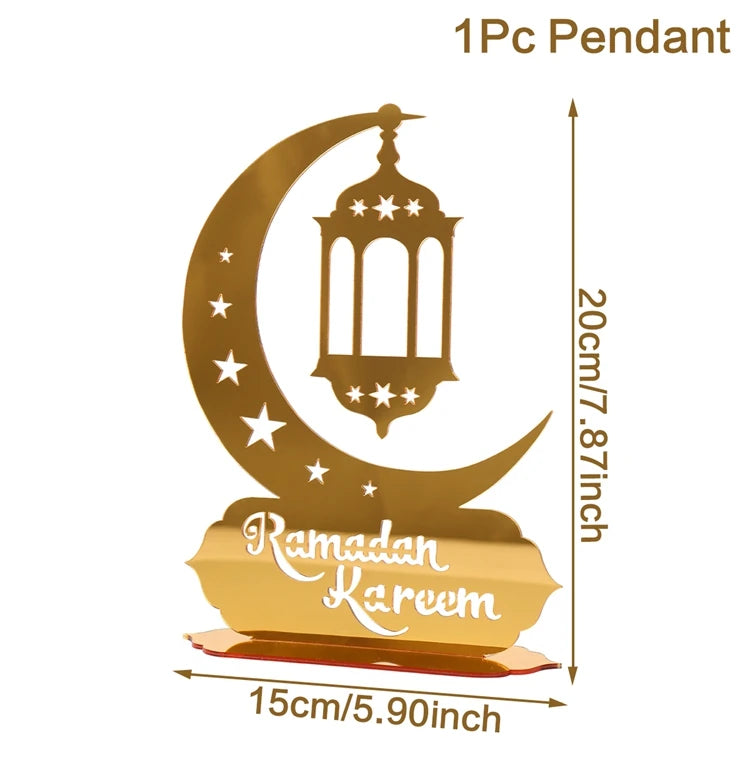 Eid Mubarak Acrylic Ornaments Ramadan Decoration For Home 2025 Ramadan Kareem Islam Muslim Party Supplies Happy Eid Al-fitr