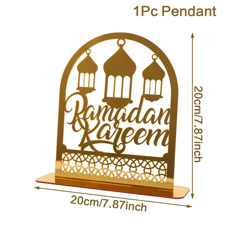 Eid Mubarak Acrylic Ornaments Ramadan Decoration For Home 2025 Ramadan Kareem Islam Muslim Party Supplies Happy Eid Al-fitr