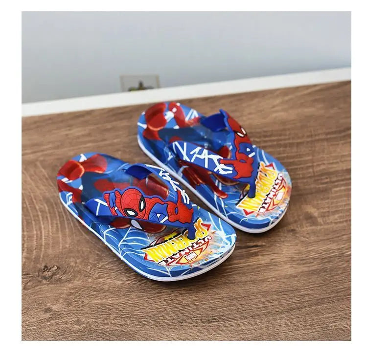 Disney Children's Flip-Flop Summer Indoor Cartoon Girl Mickey Mouse Sandals Princess Girl Slippers Pink Blue Shoes Size 24-35