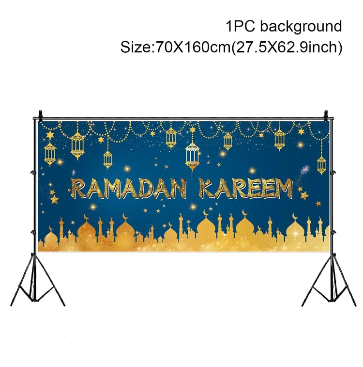 Ramadan Kareem Backdrop Eid Mubarak Background Photo Booth Ramadan Decoration For Home 2025 Islam Muslim Party Supplies