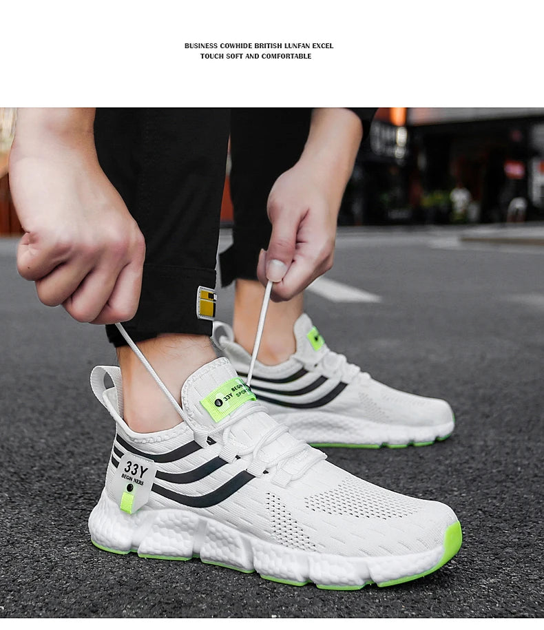 New Men's Sneakers Thick Sole Comfortable Casual Shoes Men Breathable Running Shoes Summer Man Tennis Shoes Large Size Men Shoes