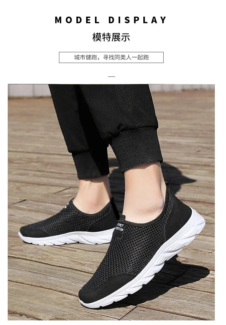 MAEDEF Sneakers Men Summer Casual Shoes Men Mesh Breathable Outdoor Non Slip Sports Shoe Slip on Loafers for Men Plus Size 38-46