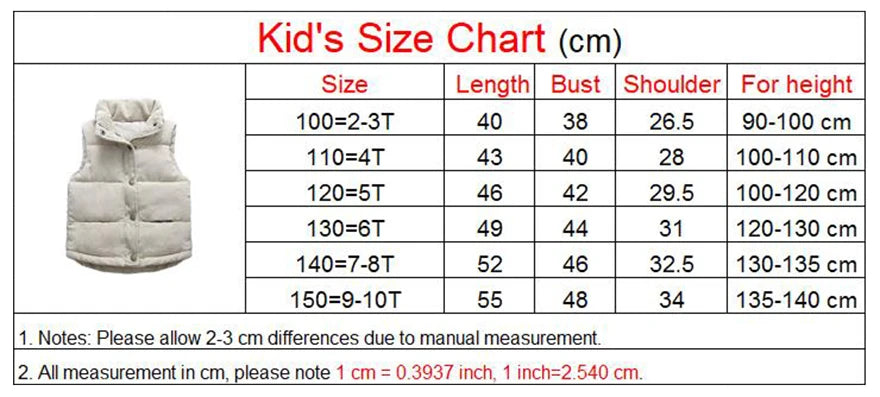 Baby Kids Thick Vests Winter Sleeveless Jacket For Girl Boys Jackets Corduroy Coat Spring Children Cotton Down Jacket Vests