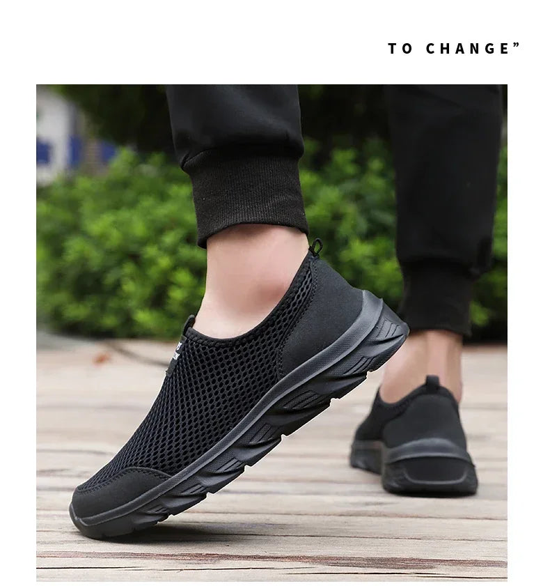 MAEDEF Sneakers Men Summer Casual Shoes Men Mesh Breathable Outdoor Non Slip Sports Shoe Slip on Loafers for Men Plus Size 38-46