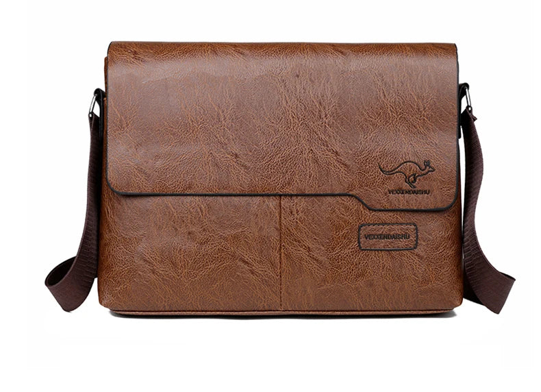 Men Shoulder Bag For IPAD Leather Business Handbag Men Messenger Bag Large Side Sling Bag Fashion Man Crossbody Bag