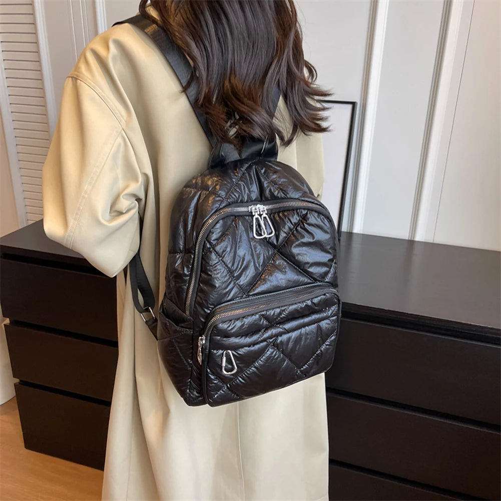 Luxury 2023 Summer Trend Women Backpack Pearl Cotton Bag Pack Travel Student Schoolbag Teen Girls Bookbag рюкзак женс Outdoor