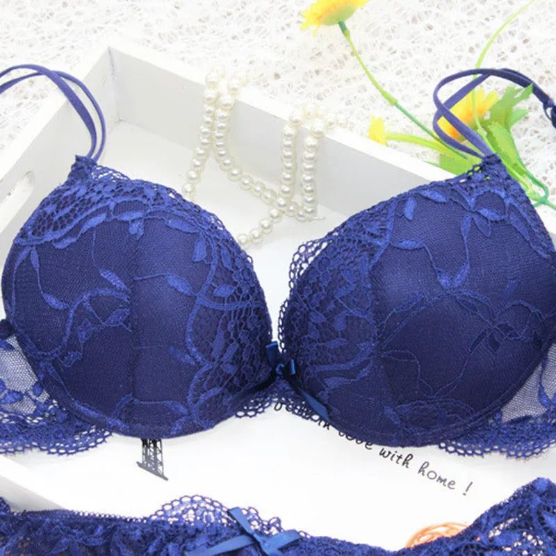 Women Sexy Lingerie Set Fashion Lace Lingerie Sets For Ladies Soild Color Bra Comfortable Intimates Underwear Suit Female