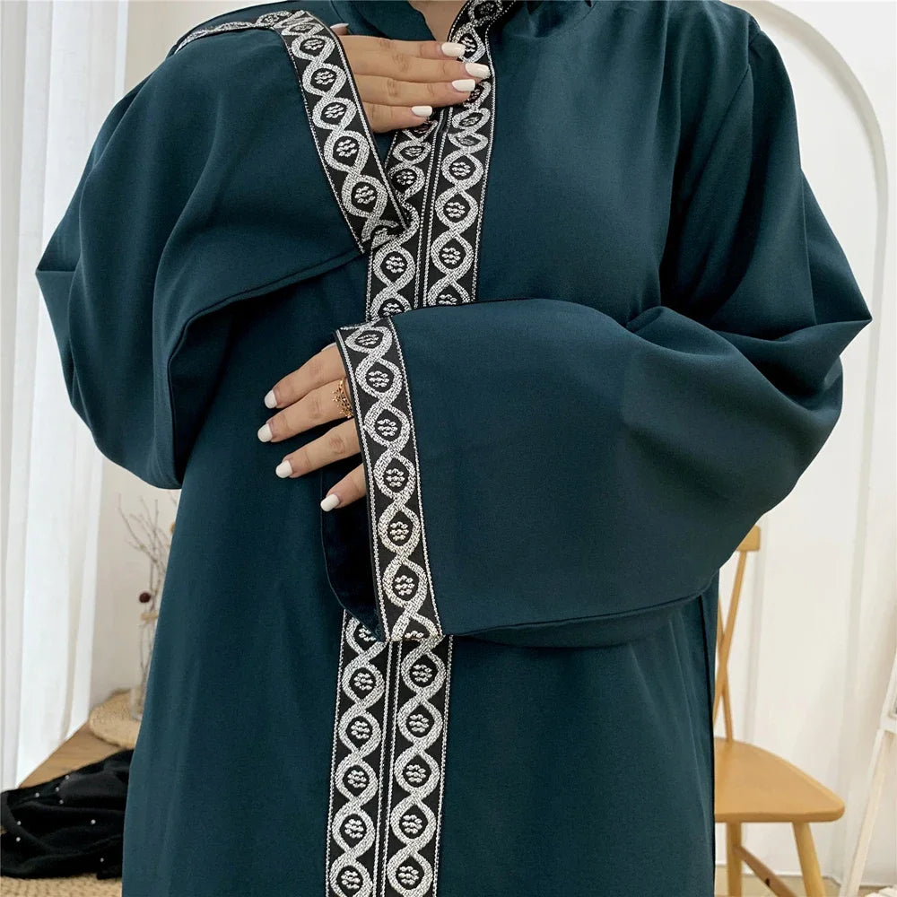 Abaya Ramadan Muslim Women Long Dress Hooded Casual Maxi Robe Islamic Prayer Gown Full Cover Side Slit Middle East Turkish Plus