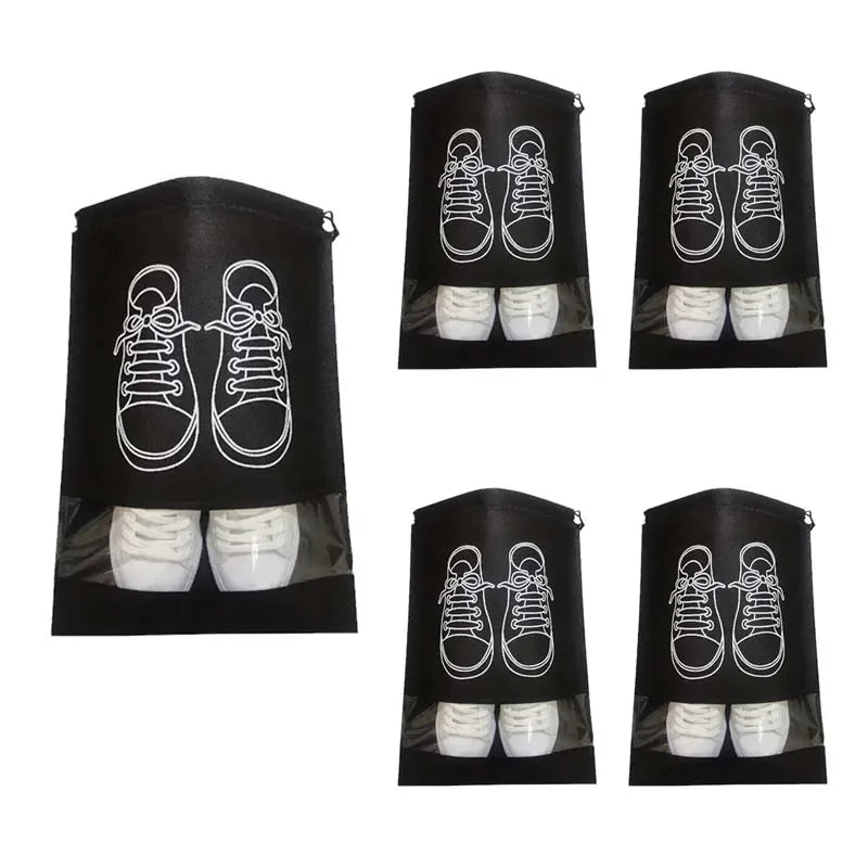 10PCS Portable Shoe Storage Drawstring Eco Storage Bag for Sundries Travel Makeup Bag Waterproof Transparent Plastic Storage Bag