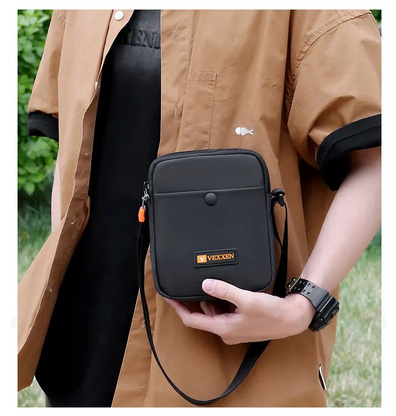 Simple Casual Mini Crossbody Bag Casual Men's Small Shoulder Bag For Men PU Leather Messenger Phone Pouch Husband Side Sling Bag